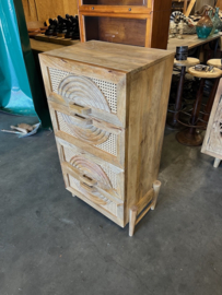 Unieke Ladenkast Ibiza/Boho Hout met Webbing Nieuw