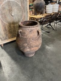 Antieke Spaanse Kruik Terracotta 18e Eeuws Uniek Exemplaar