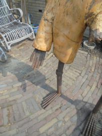 Sculptuur Boomstronk Man hout/ijzer gesigneerd