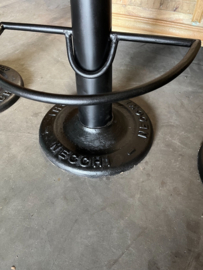 Industriele Necchi barkrukken metaal zitting Leer Cognac