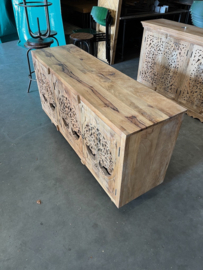 Dressoir Houtsnijwerk Ibiza/Boho uniek exemplaar