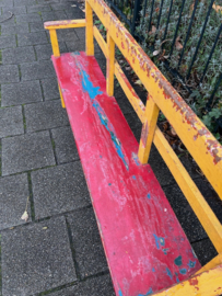 Antiek Schoolbankje/Kinderbankje afkomstig uit India