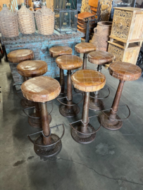 Industriele Necchi barkrukken metaal zitting Leer