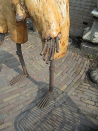 Sculptuur Boomstronk Man hout/ijzer gesigneerd