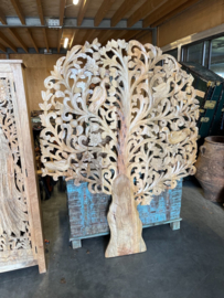 Houtsnijwerk Levensboom Mangohout Handgemaakt India