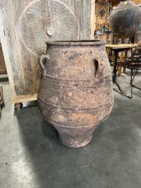 Antieke Spaanse Kruik Terracotta 18e Eeuws Uniek Exemplaar