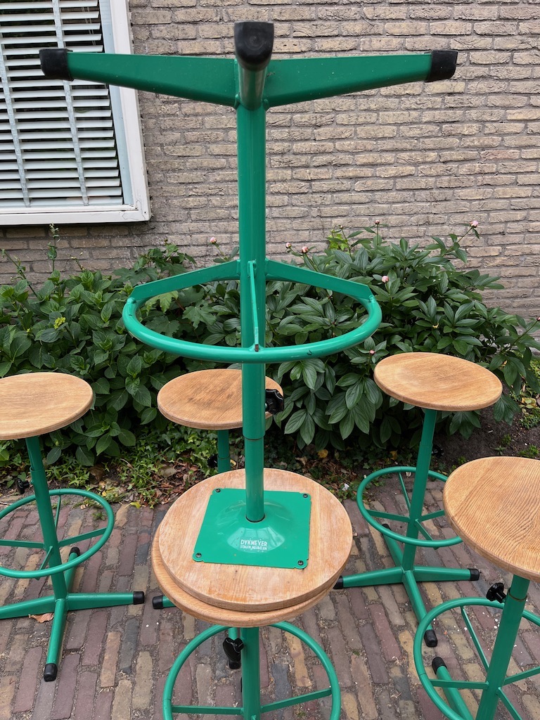 Unieke Dykmeyer Industriele/Vintage Barkrukken 79 cm hoog