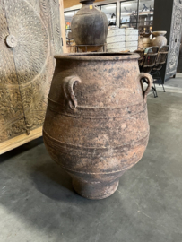 Antieke Spaanse Kruik Terracotta 18e Eeuws Uniek Exemplaar