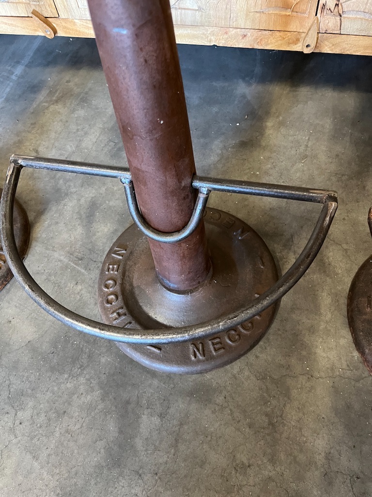 Industriele barkrukken Necchi metaal zitting Hout