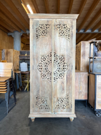 Handgesneden Kast uit India Uniek exemplaar Ibiza/Boho Nieuw