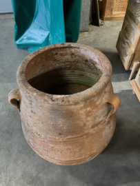 Antieke Spaanse Kruik Terracotta 18e Eeuws Uniek Exemplaar