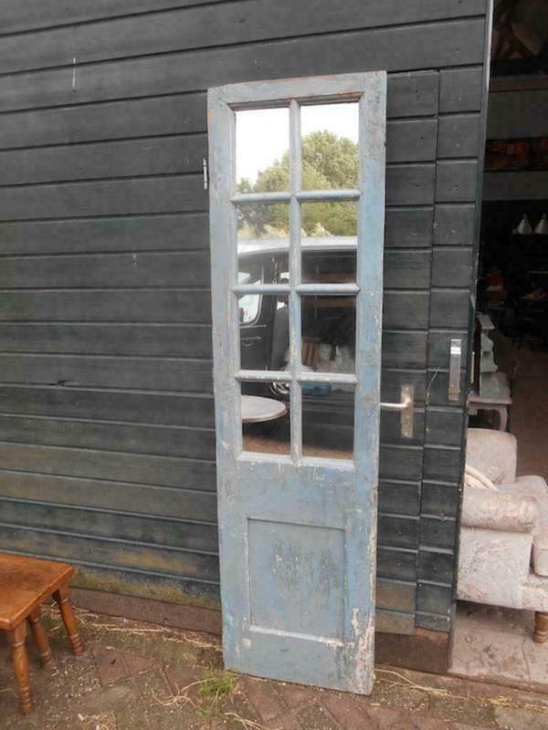 Industriele/Vintage Spiegel gemaakt van hele oude deur Uniek