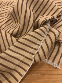 Linnen yarn dyed stripes beige