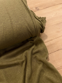 Tricot linnen viscose blend mosgroen