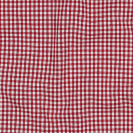 Yarn dyed poplin ruitje strawberry red
