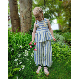 Double gauze bright blue stripes
