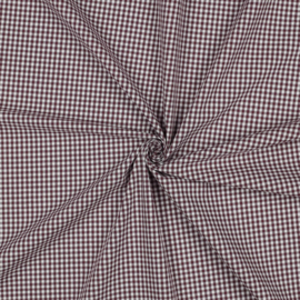 Yarn dyed poplin mini gingham aubergine