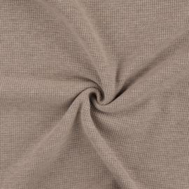 100% cotton waffle jersey beige melange