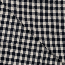 Gestructureerde katoen ruit dark navy