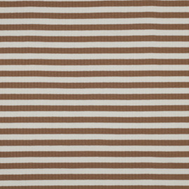 Ribtricot cinnamon stripes