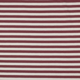 Ribtricot dark blush stripes