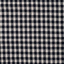 Gestructureerde katoen ruit dark navy