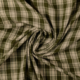 Dubbelzijdige double gauze ruiten/strepen blauw