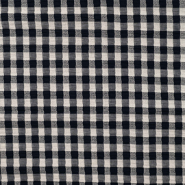 Gestructureerde katoen ruit dark navy