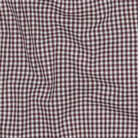 Yarn dyed poplin mini gingham aubergine