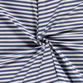 Cotton jersey yarn dyed bold blue stripes