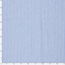 Linnenkatoen chambray blue stripes