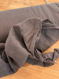 Chocolate brown stonewashed structured linnen