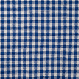 Gestructureerde katoen ruit bright blue