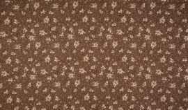 Katoen vintage brown flowers