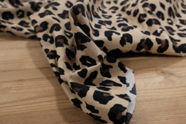 Cotton voile leopard beige