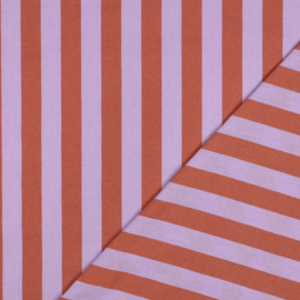 Katoen yarn dyed stripes lavender-orange