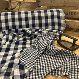 Double gauze double sided vichy navy