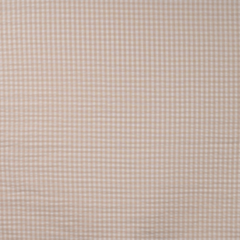 100% cotton seersucker check sand-white