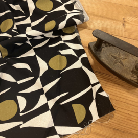 Linnen viscose blend abstract black pickle