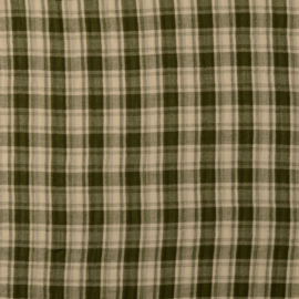 Dubbelzijdige double gauze ruiten/strepen blauw