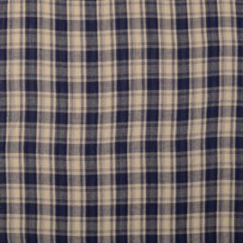 Dubbelzijdige double gauze ruiten/strepen blauw