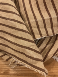 Linnen yarn dyed stripes beige