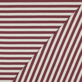 Ribtricot dark blush stripes