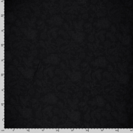 Jacquard mousseline black roses