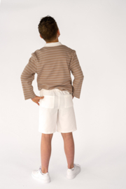 Ribtricot strepen camel