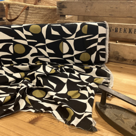Linnen viscose blend abstract black pickle