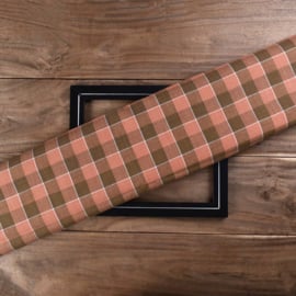 Indian handloom cotton check Brown+Olive