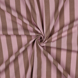 Katoen yarn dyed stripes roze-bruin