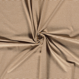 Katoen tricot yarn dyed stripes caramel