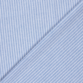 Linnenkatoen chambray blue stripes